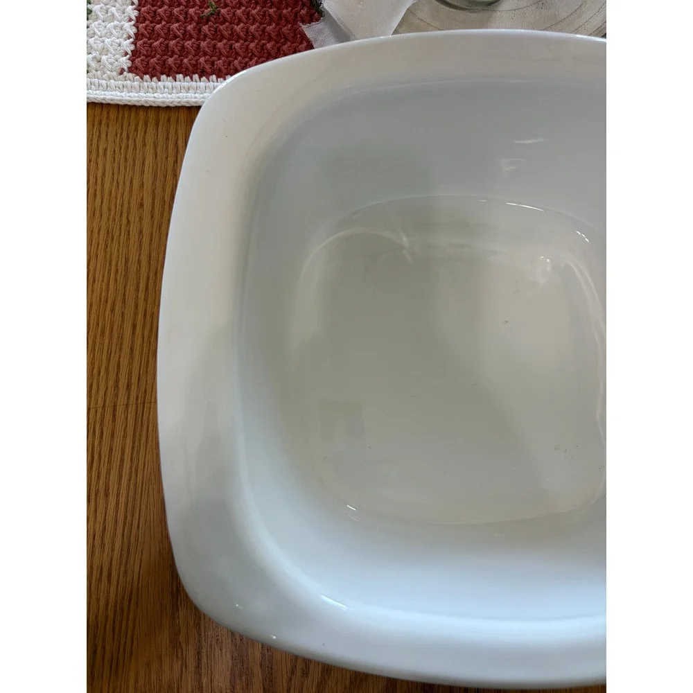 Corning Ware Cornflower Blue Dutch Oven with Lid Vintage White Square
